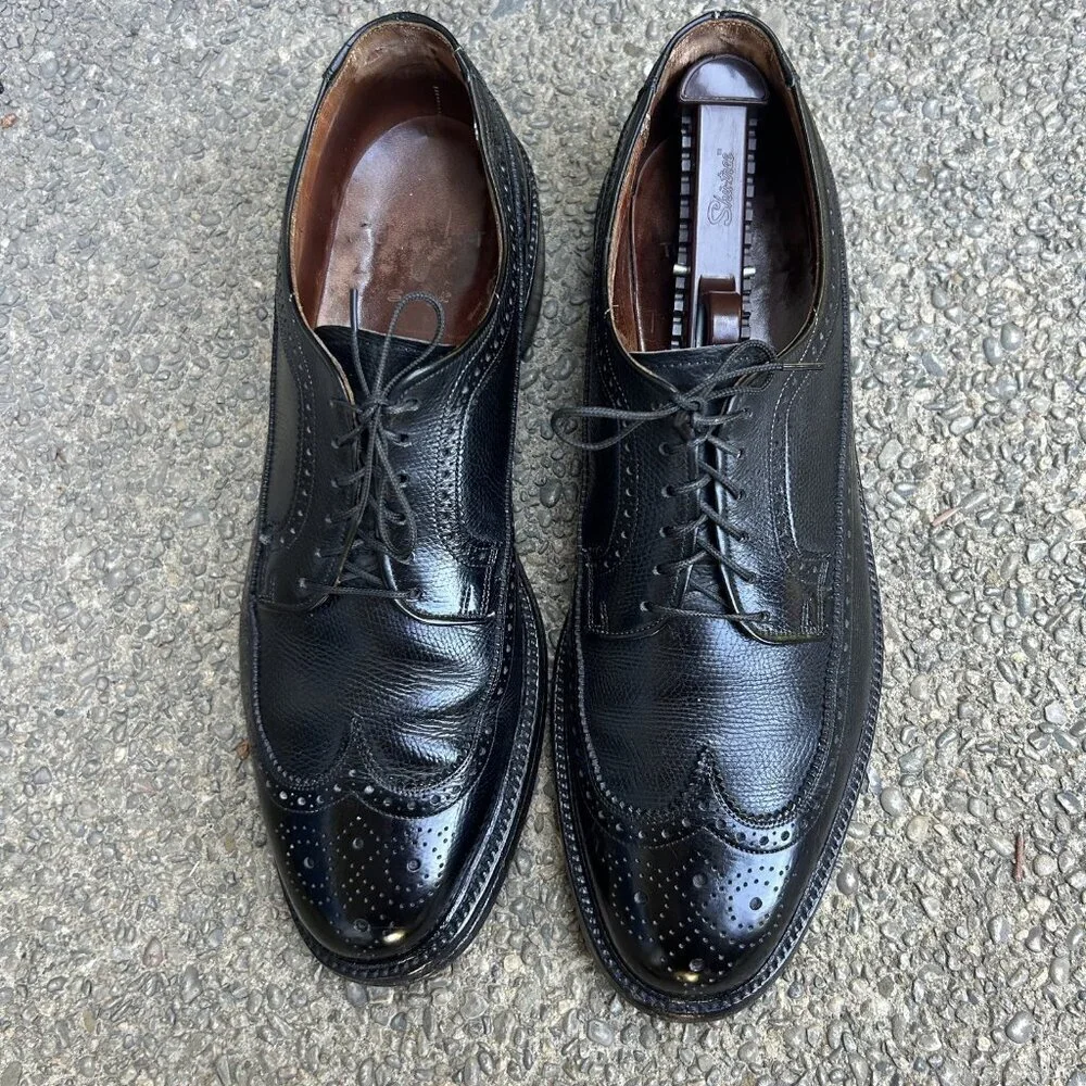 Towncraft Vintage Men's Black Wingtip Lace Up Oxfords Size 10.5 C
